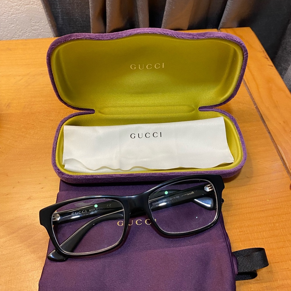 Gucci Black Unisex Eyeglasses Frames